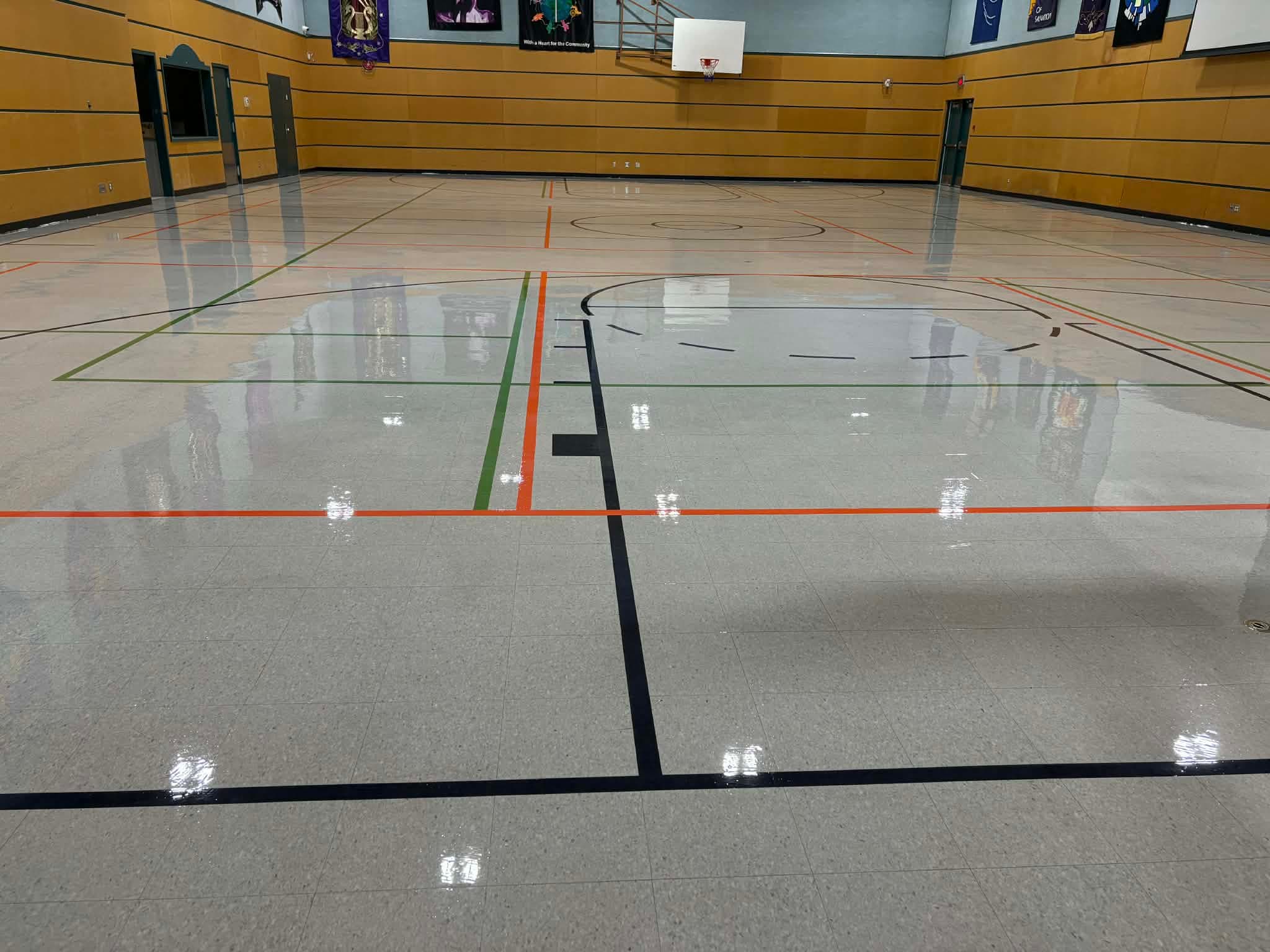 After Gym Floor Refinishing