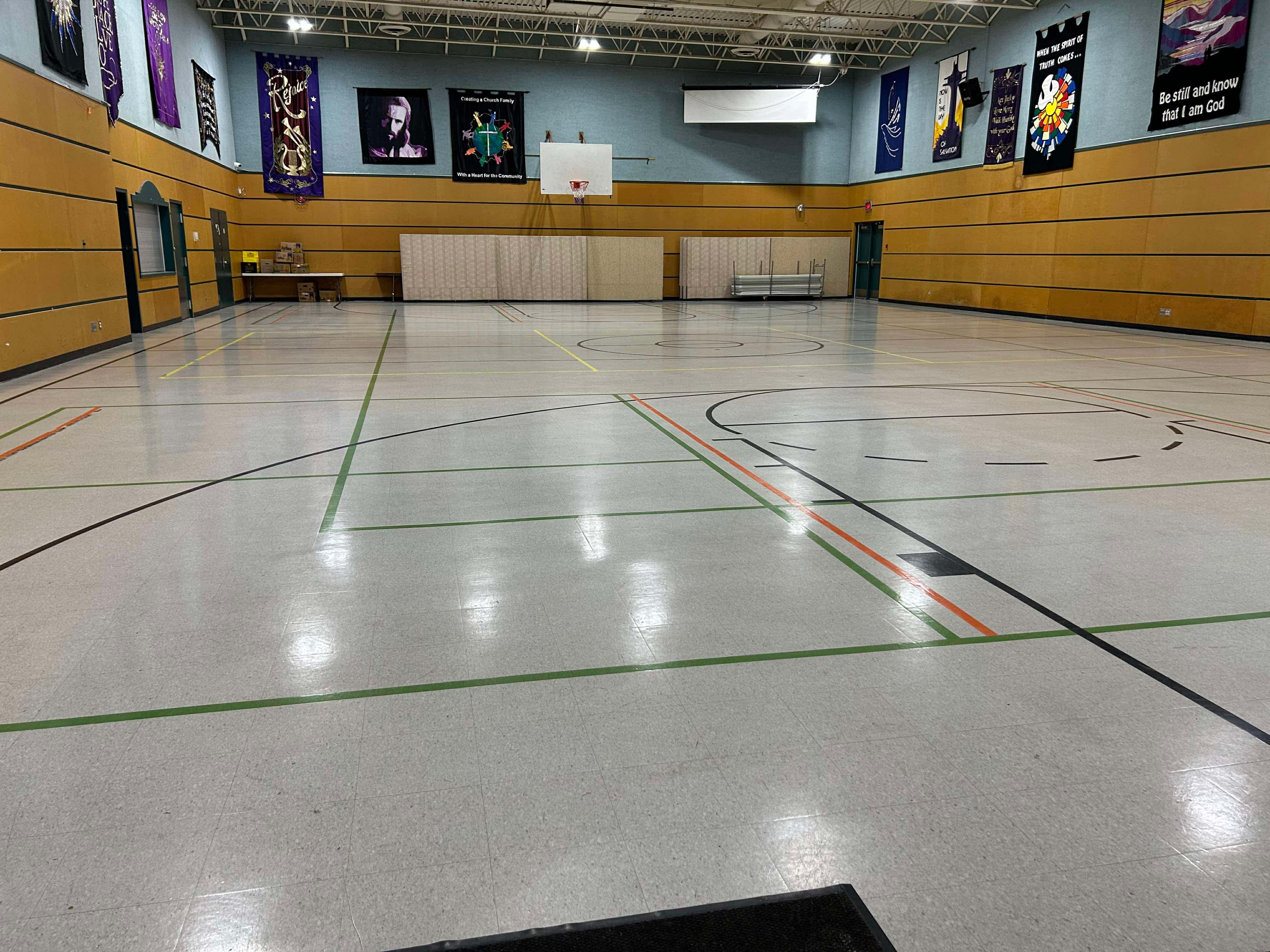 Before Gym Floor Refinishing
